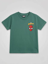 Boys Green Spider-Man Graphic Cotton T-Shirt
