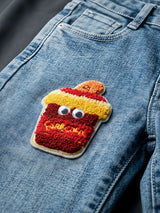 Girls Blue Food-Themed Patchwork Jeans