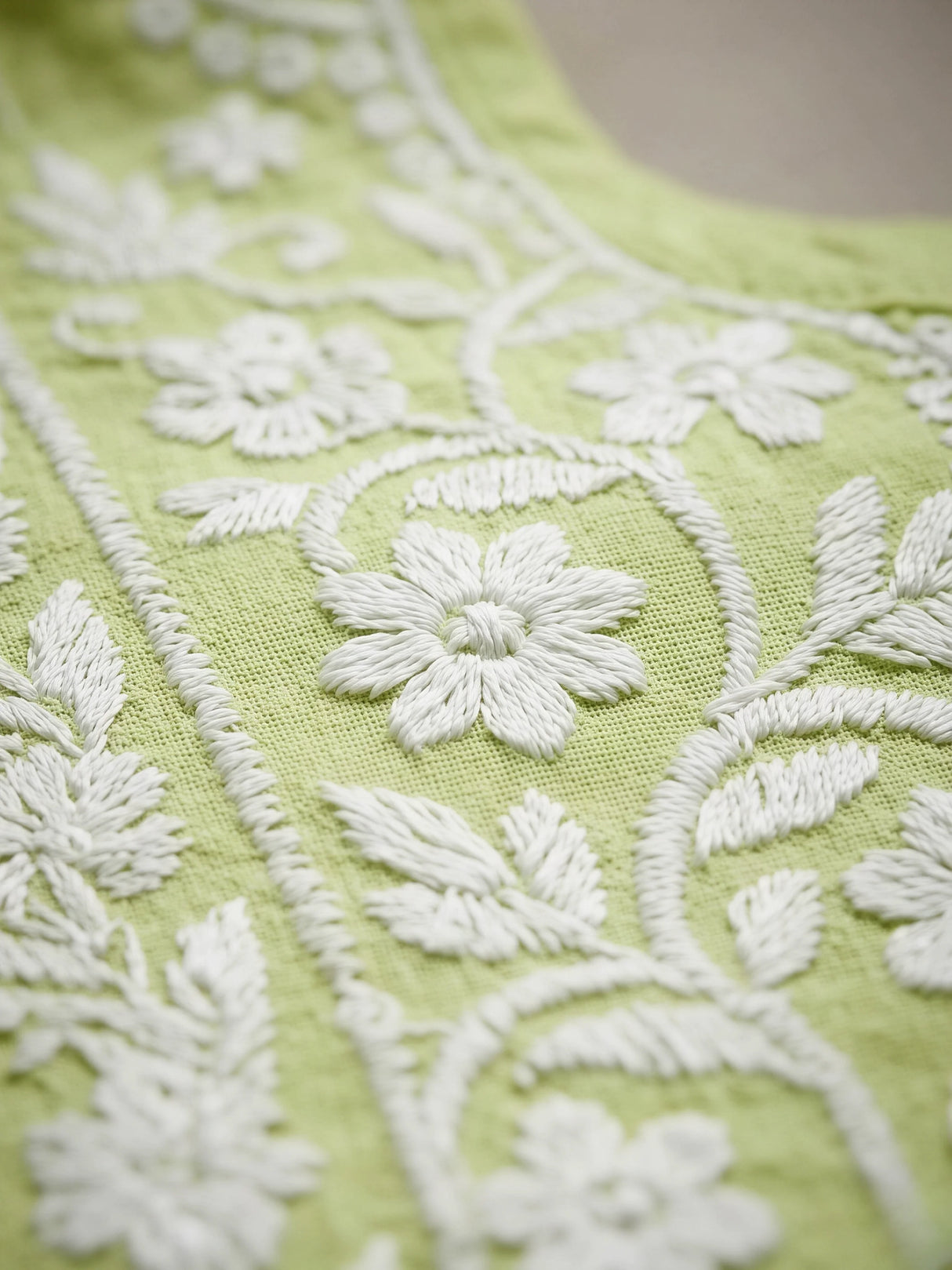 Girls' Lime Green Chikankari Embroidered Dhoti Set