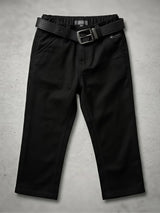 Boys Classic Black Regular Fit Casual Pants