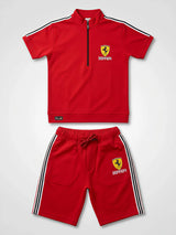 Boys Red Ferrari Inspired Sporty Coordinate Set