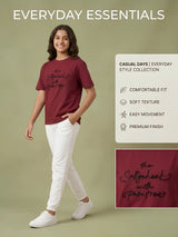 Girls Red Graphic Print Casual Tops
