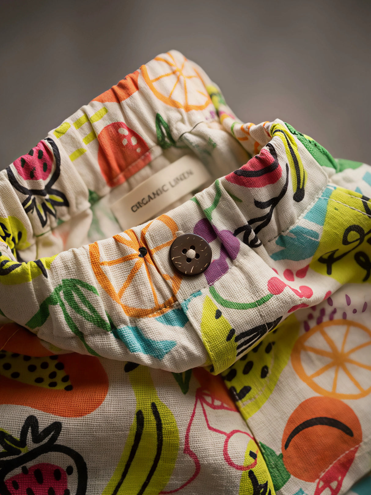 Girls Vibrant Yellow Multi-Fruit Printed Casual Shorts