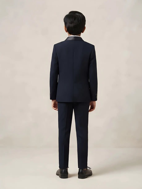 Boys Black Tuxedo Coat Suit with Red Bow Tie