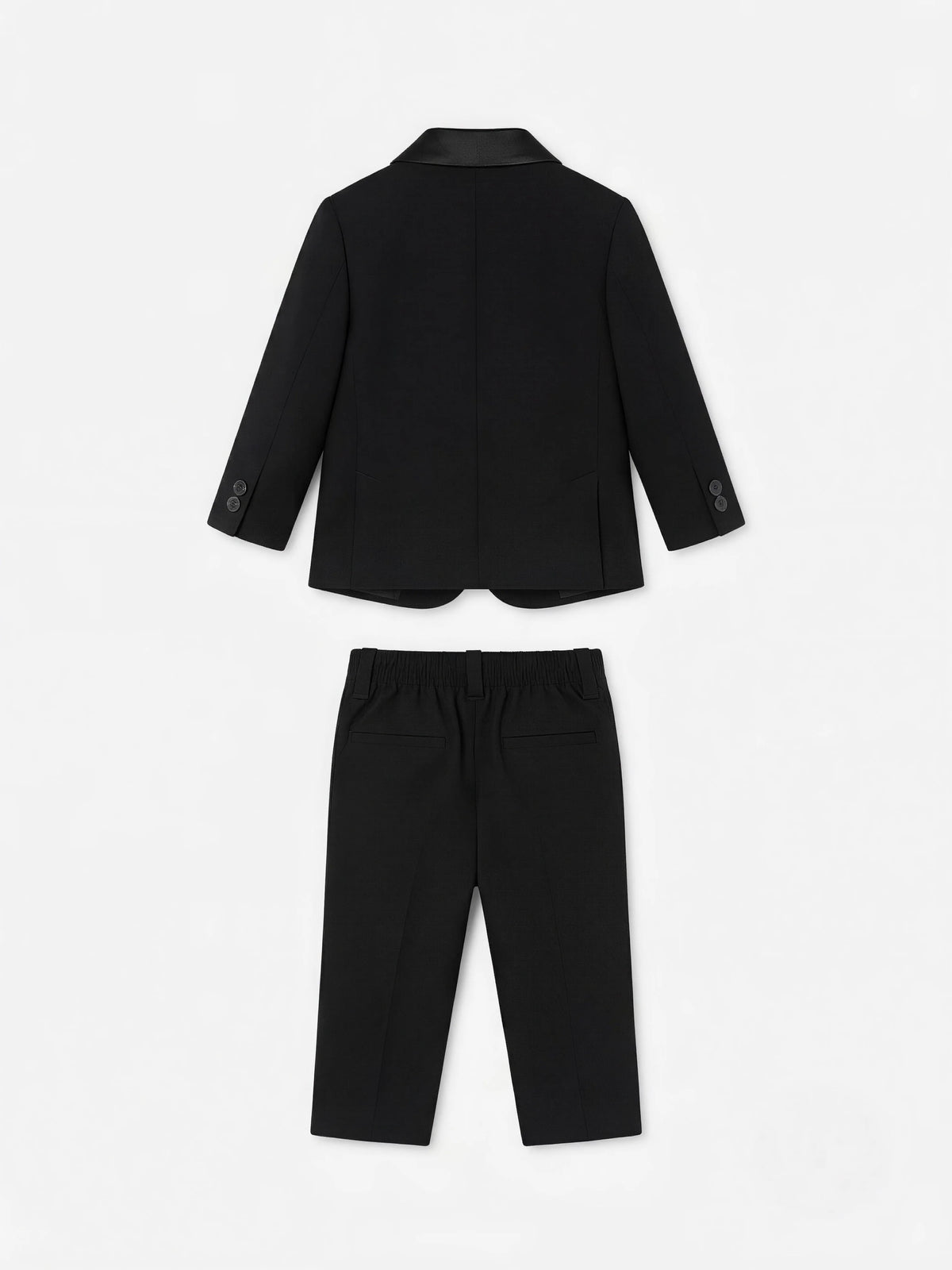 Boys Black Tuxedo Coat Suit with Red Bow Tie