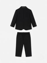 Boys Black Tuxedo Coat Suit with Red Bow Tie