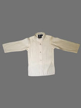 Boys' White Kurta Set with Silver Embroidered Jacket.