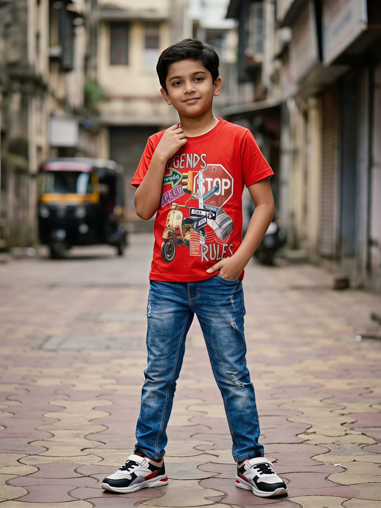 Boys Red Legends Graphic Print T-Shirt