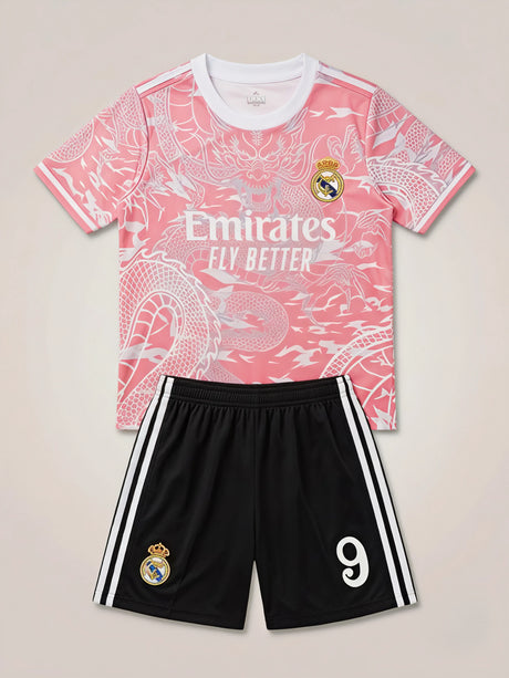 Boys Peach Printed Sports Coordinate Sets with Shorts.