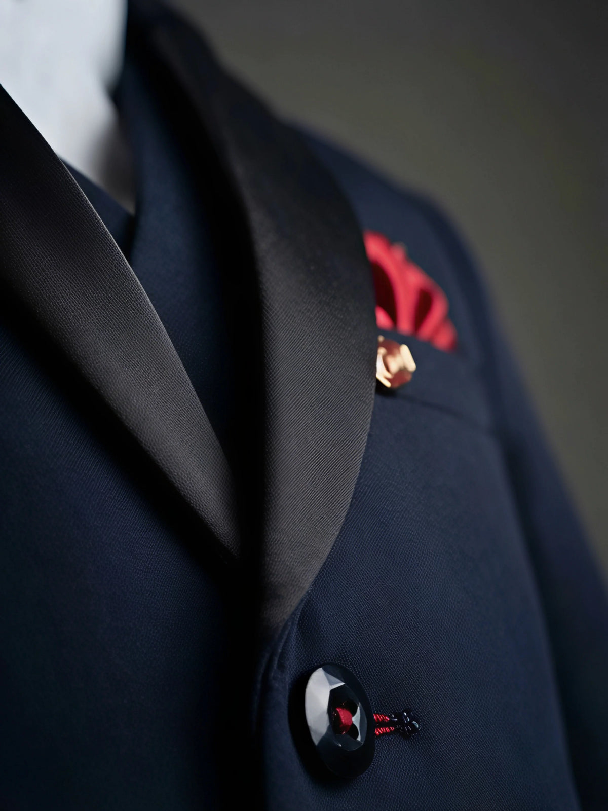 Boys Black Tuxedo Coat Suit with Red Bow Tie