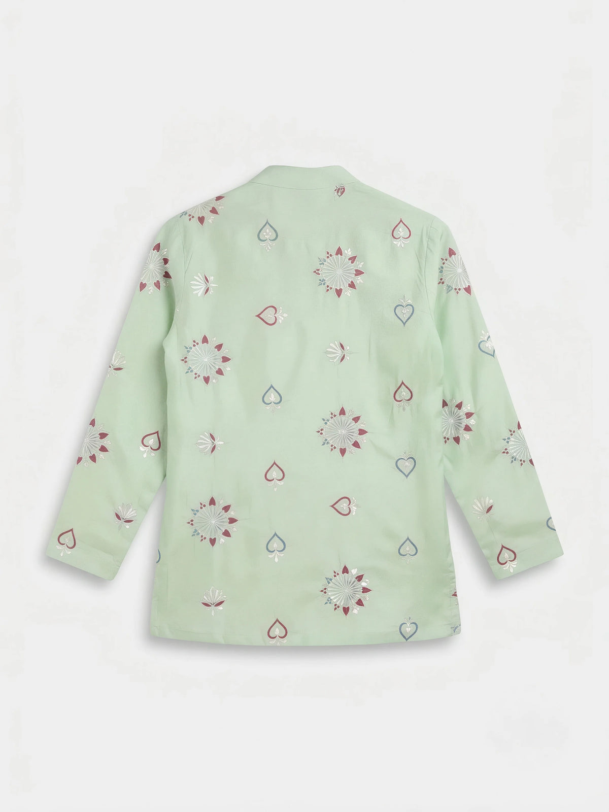 Green Printed Kurta Pajama Set for Boys