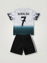 Boys White Graphic Sports Co-Ord Set
