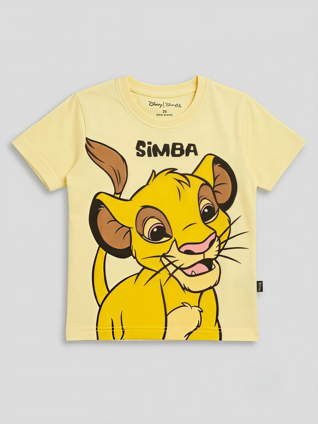 Boys Yellow Simba Graphic Print Cotton T-Shirt