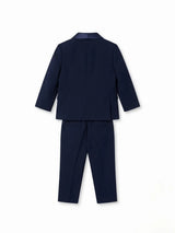 Boys Navy Blue Tuxedo Coat Suit Set
