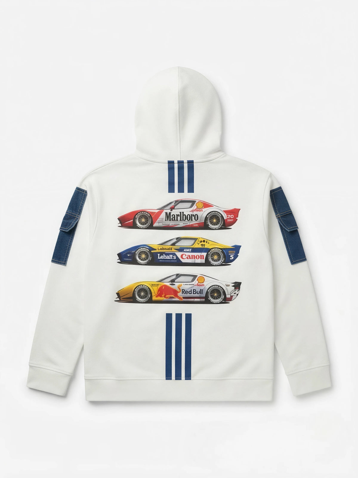 White Colourblock Graphic Hooded Jackets Kids Casual Wear