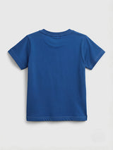 Boys Blue Superhero Graphic Printed Crew Neck T-Shirt