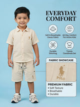 Boys Cream Cotton Linen Co-ord Set