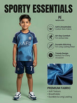 Boys Printed Blue Sports Coordinate Sets with T-Shirt and Shorts