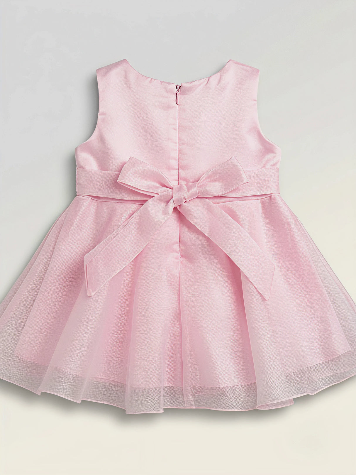 Girls Elegant Pink Party Wear Frock with 3D Rose Embellishment.