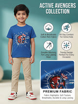 Boys Blue Superhero Graphic Printed Crew Neck T-Shirt