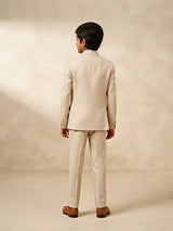 Boys Cream Jodhpuri Suit with Pocket Square