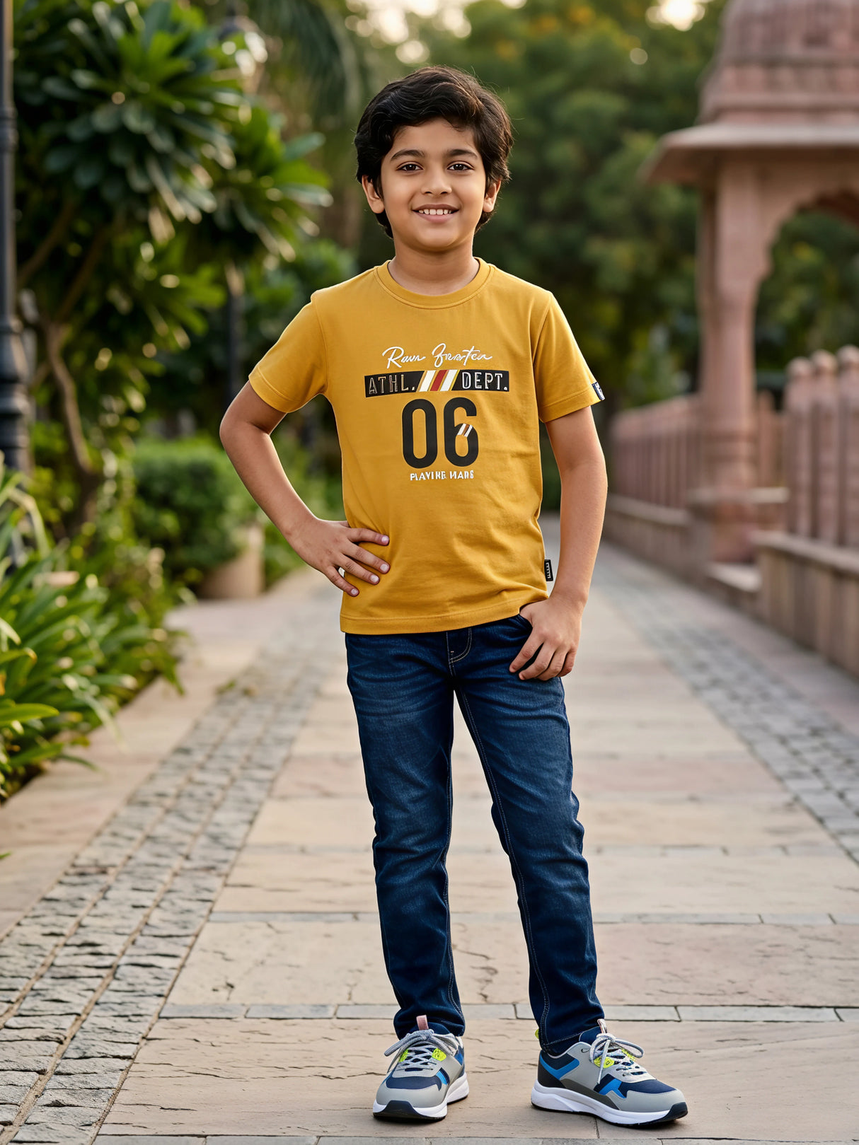 Boys Yellow Athl Dept Graphic Tee