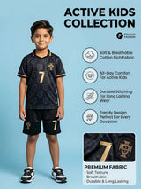 Boys Premium Black Sports Coordinate Sets with Number 7 Print