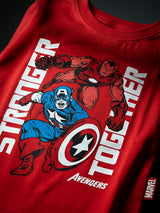 Boys Red Superhero Graphic T-Shirt and Shorts Co-ord Set