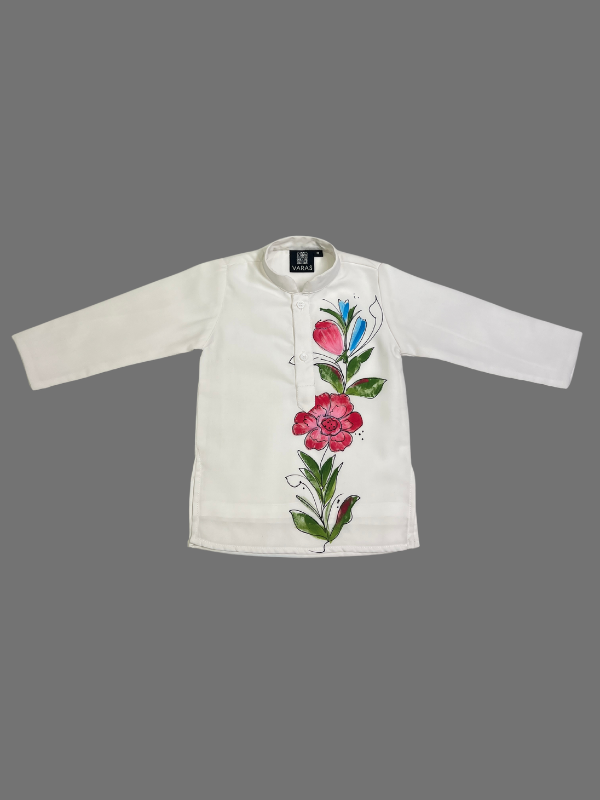 Boys' Blue Printed Kurta Jacket Set - Kids'