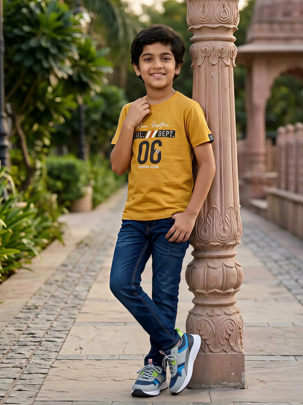 Boys Yellow Athl Dept Graphic Tee