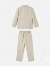 Boys Cream Jodhpuri Suit with Pocket Square