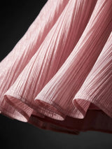 Girls Elegant Shimmer Pink Floor-Length Gown
