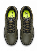 ProStride Olive Green Premium Lace-Up Sneakers.