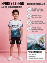 Boys White Graphic Sports Co-Ord Set