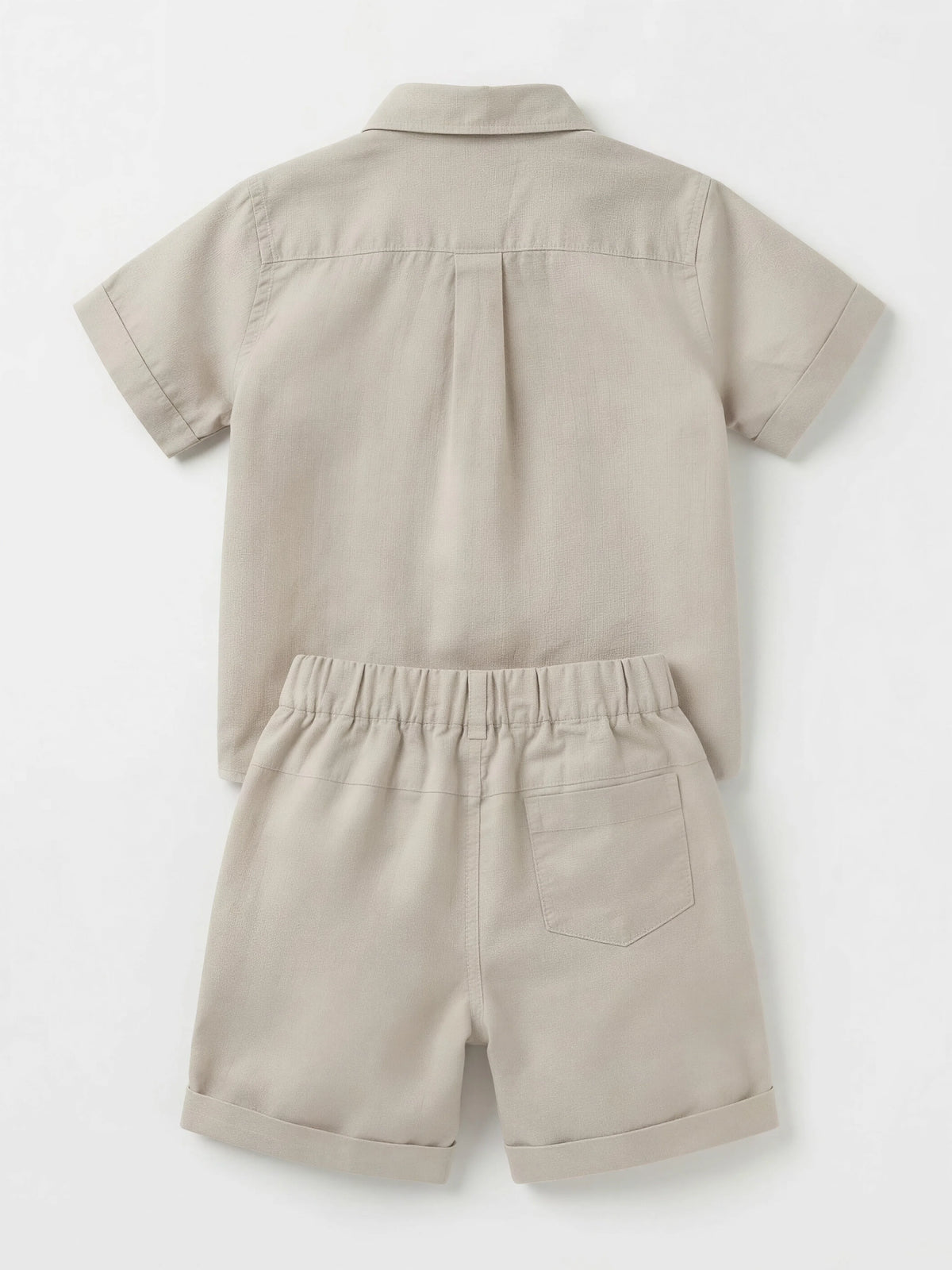 Cream Casual Cotton Boys Coordinate Set Kids