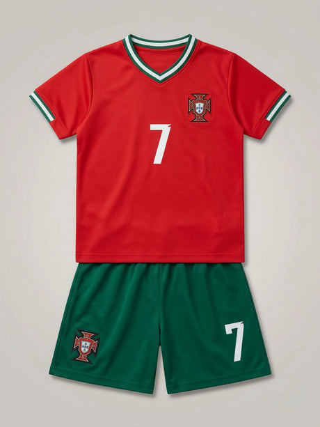 Boys Red and Green Football Inspired Sports Coordinate Sets.