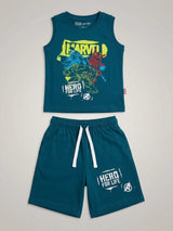 Boys Green Marvel Hero Cotton Co-ord Set