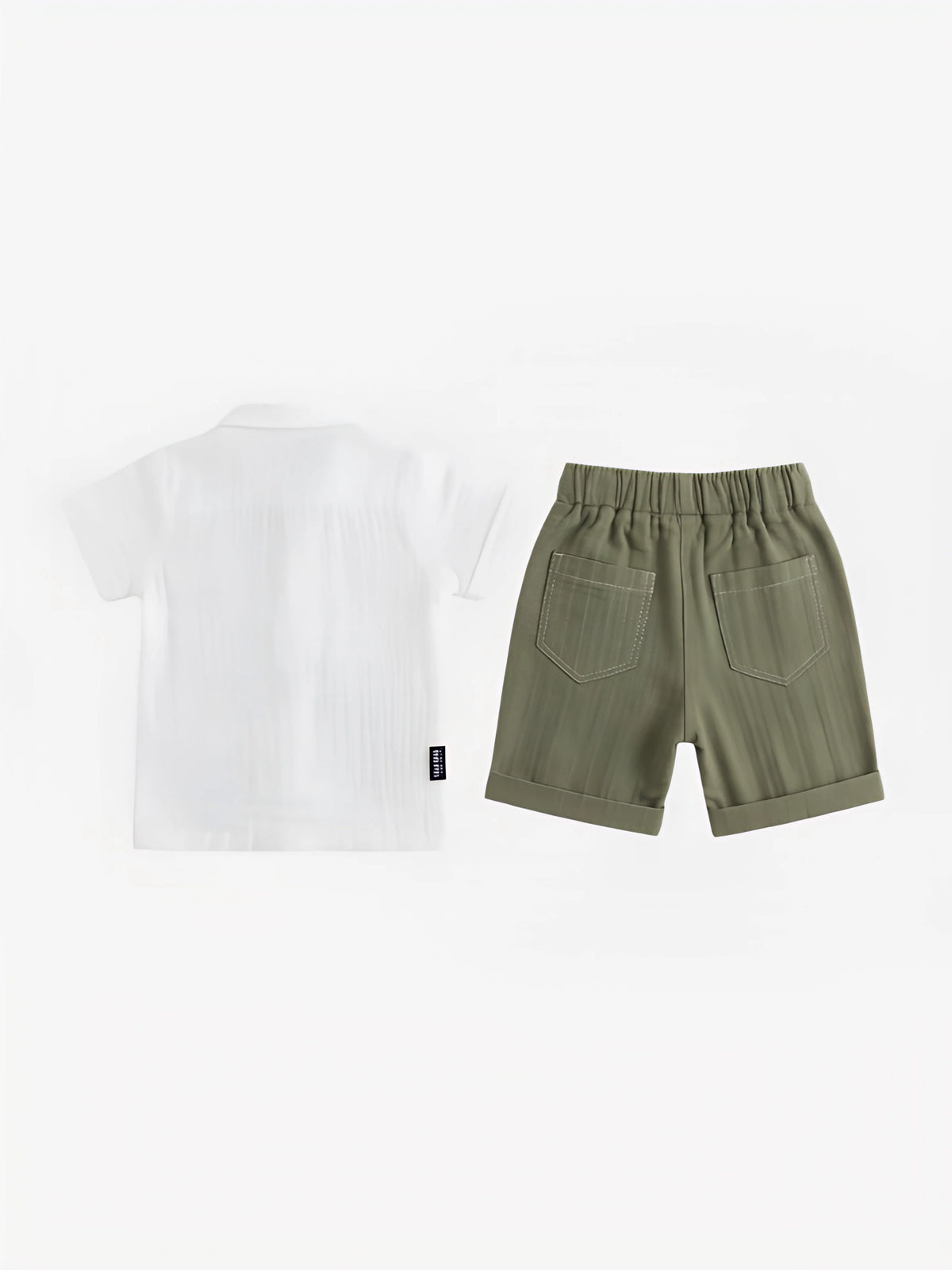 White Safari Print Cotton Boys Coordinate Set