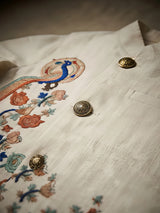 Boys Cream Printed Waistcoat Set