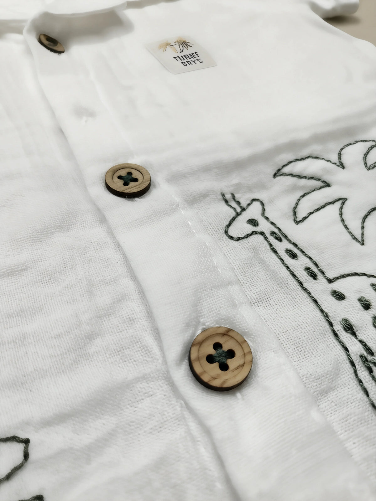 White Safari Print Cotton Boys Coordinate Set