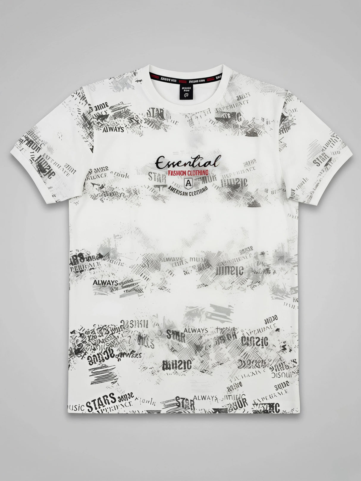 Boys White Essential Printed Cotton T-Shirt