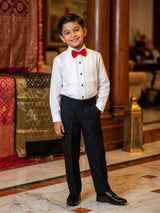 Boys' Formal Black Coat Suit Set with Red Bowtie ()