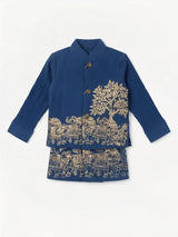 Boys Blue Waistcoat with Kurta