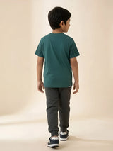 Teal Abstract Horse Print T-Shirt Kids Wear