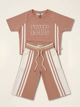 Girls Brown NYC Striped Co-ord Set