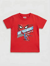 Boys Red Spider-Man Printed Graphic T-Shirt