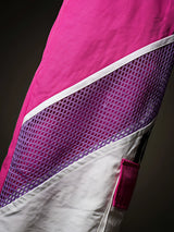 Girls Rani Pink & White Colorblock Mesh Trackpants