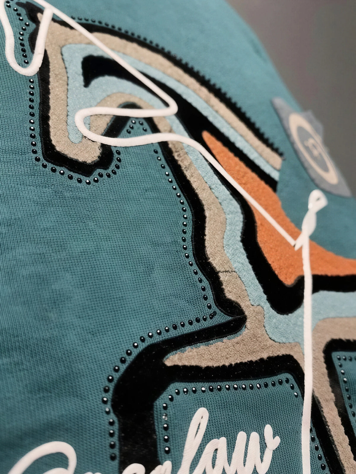 Teal Abstract Horse Print T-Shirt Kids Wear