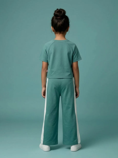 Girls Green NYC Printed Casual Co-ord Set