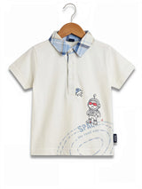 Boys Brown Space Explorer Polo & Plaid Shorts Coordinate Set